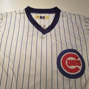 Chicago Cubs Ernie Banks Cooperstown Jersey Size L
